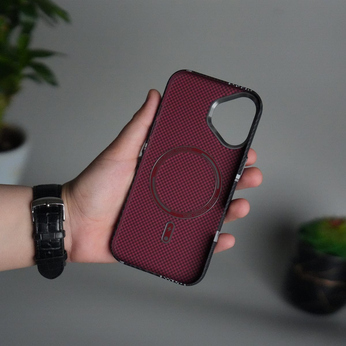 iPhone 17 Carbon Fiber Texture Design Hard Pc MagSafe Case Cover MixLine