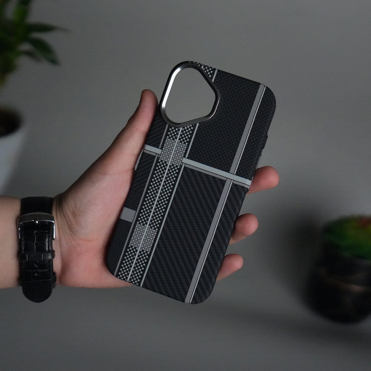 iPhone 17 Carbon Fiber Texture Design Hard Pc MagSafe Case Cover MixLine