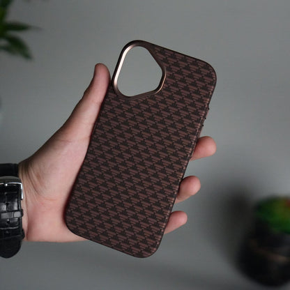 iPhone 17 Carbon Fiber Texture Design Hard Pc MagSafe Case Cover Tringle Pattern