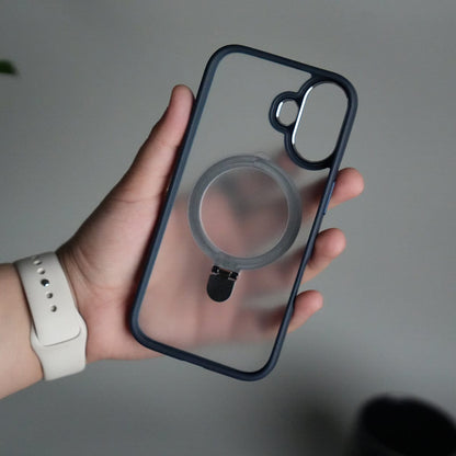 iPhone 17 Frosted Case with Metal Camera Bump & Metal Kickstand | Shockproof Matte Hybrid Cover