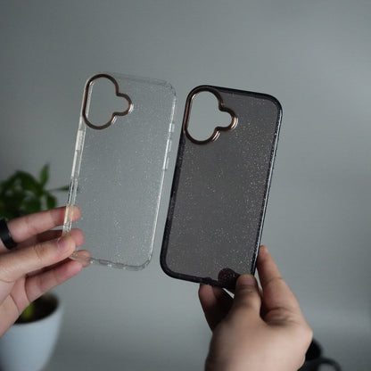 iPhone 17 Glitter Case | Transparent Cover with Sparkle Finish & Metallic Camera Bumper