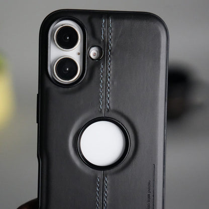 iPhone 17 Leather Case | Classic Middle Stitched PU Back Cover