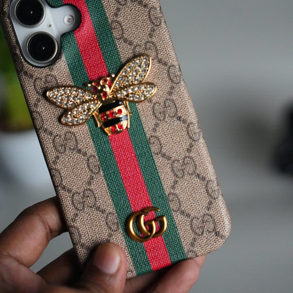 iPhone 17 Luxury 3D BEE Stripe Design Case Cover
