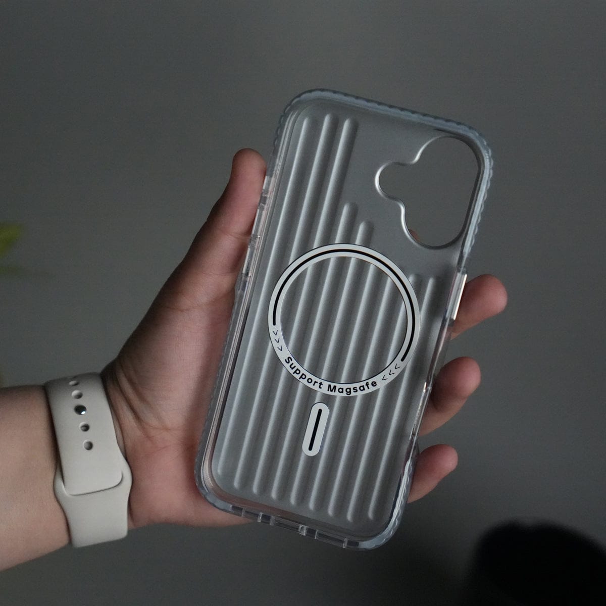 iPhone 17 MagSafe Suitcase Design Case | Shockproof Ribbed Texture Back Cover