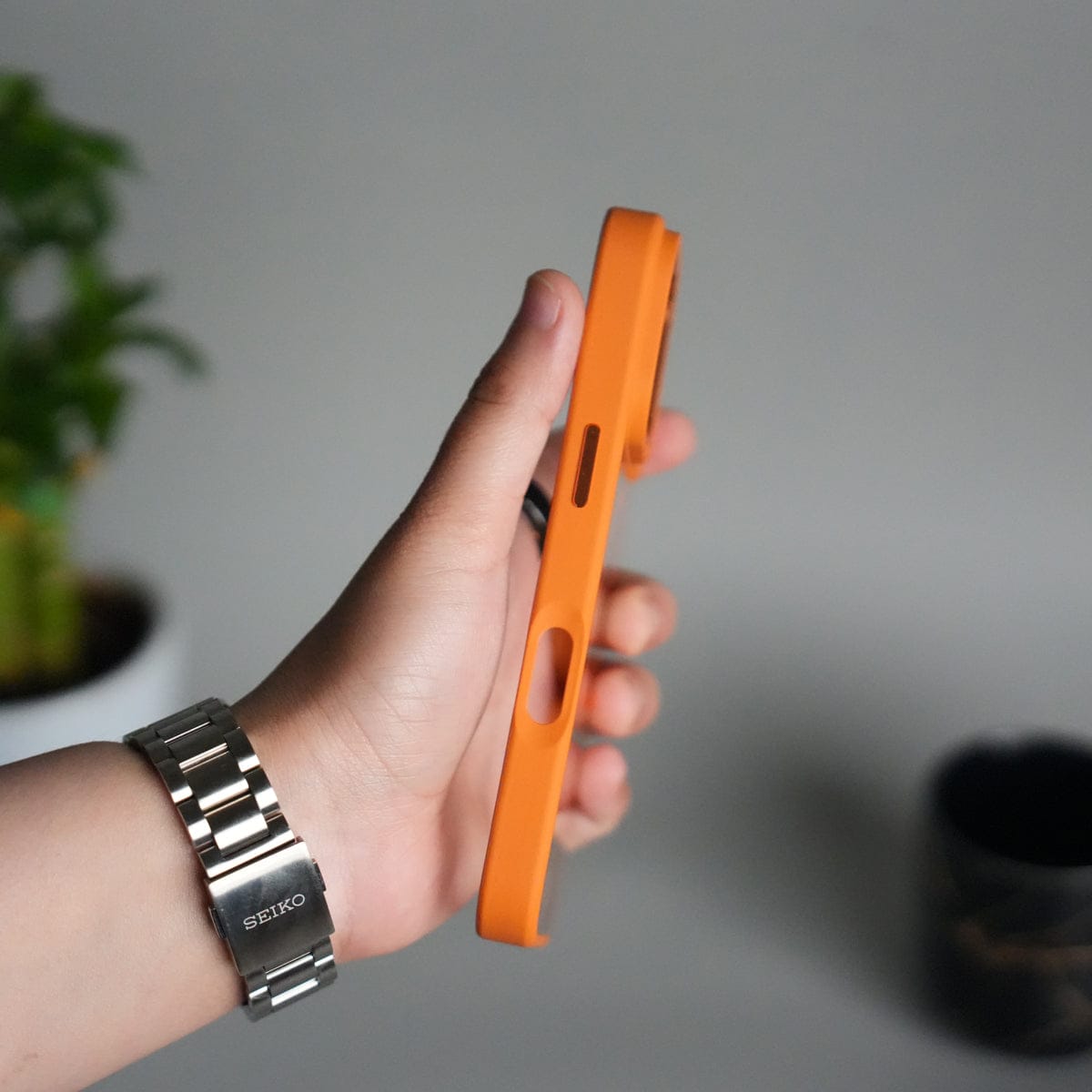 iPhone 17 Pro Clear Magnetic Metal Camera Ring Case | MagSafe Ring | Cosmic Orange