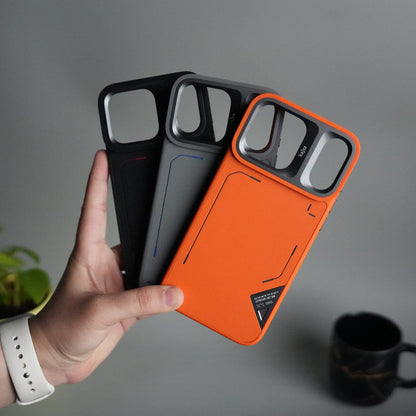iPhone 17 Pro Matrix Leather Pattern Case | Premium Luxury Back Cover with Metal Camera Frame