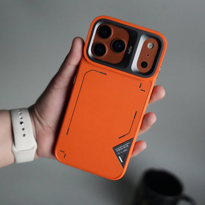 iPhone 17 Pro Matrix Leather Pattern Case | Premium Luxury Back Cover with Metal Camera Frame