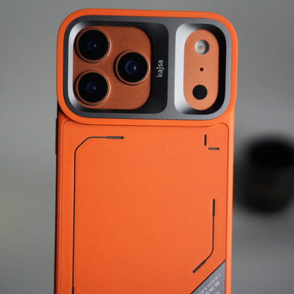 iPhone 17 Pro Matrix Leather Pattern Case | Premium Luxury Back Cover with Metal Camera Frame