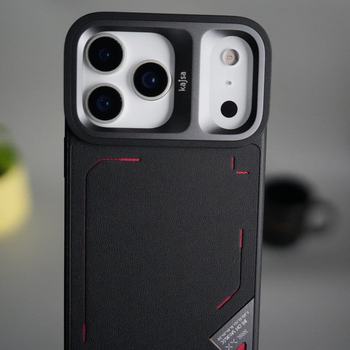 iPhone 17 Pro Matrix Leather Pattern Case | Premium Luxury Back Cover with Metal Camera Frame
