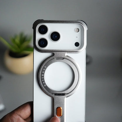 iPhone 17 Pro Max Aluminium Metal Frame Rotating Kickstand Case