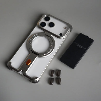 iPhone 17 Pro Max Aluminium Metal Frame Rotating Kickstand Case