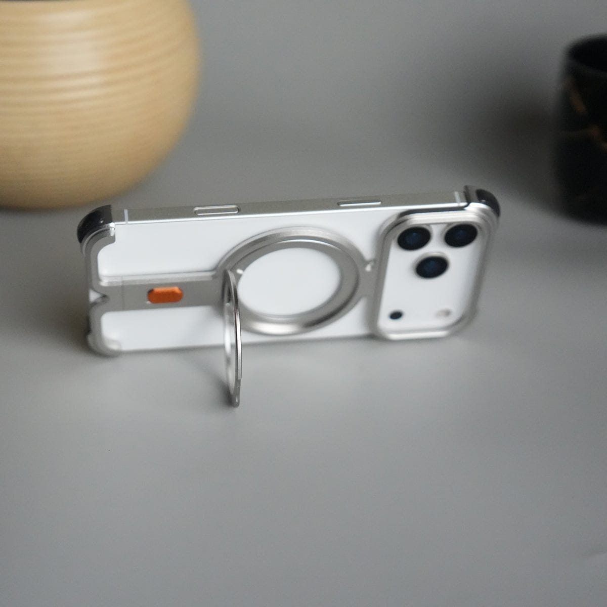 iPhone 17 Pro Max Aluminium Metal Frame Rotating Kickstand Case