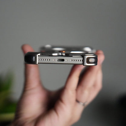 iPhone 17 Pro Max Aluminium Metal Frame Rotating Kickstand Case