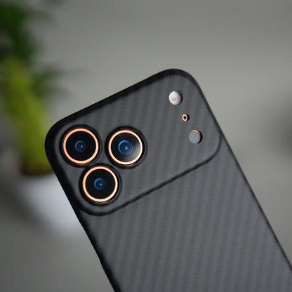 iPhone 17 Pro Max Carbon Fiber Slim Case | Ultra-Thin Magnetic Charging Ring Cover