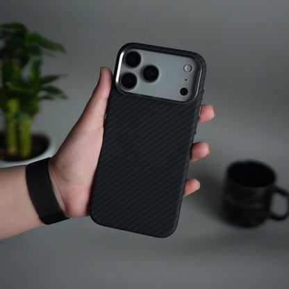 iPhone 17 Pro Carbon Fiber Texture Design Hard Pc MagSafe Case Cover BlackCarbon