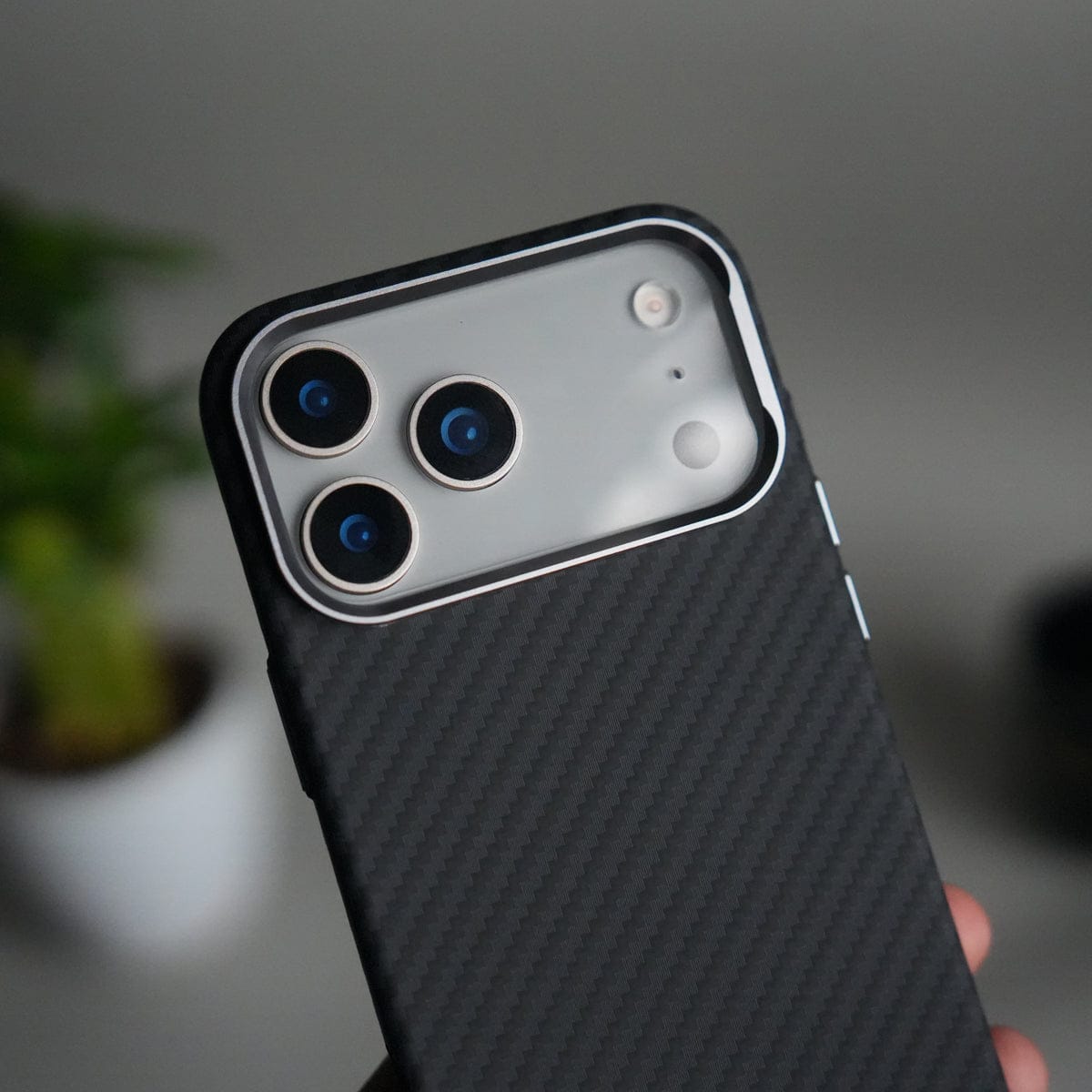 iPhone 17 Pro Max Carbon Fiber Texture Design Hard Pc MagSafe Case Cover BlackCarbon