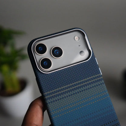 iPhone 17 Pro Carbon Fiber Texture Design Hard Pc MagSafe Case Cover BlueGreen