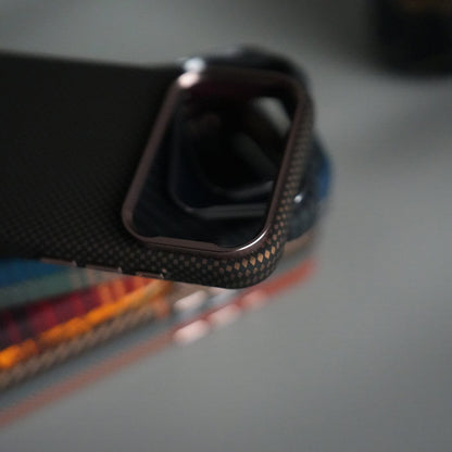 iPhone 17 Pro Carbon Fiber Texture Design Hard Pc MagSafe Case Cover RedBeige