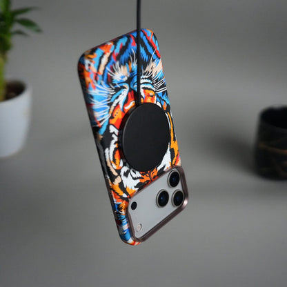 iPhone 17 Pro Carbon Fiber Texture Design Hard Pc MagSafe Case Cover Tiger