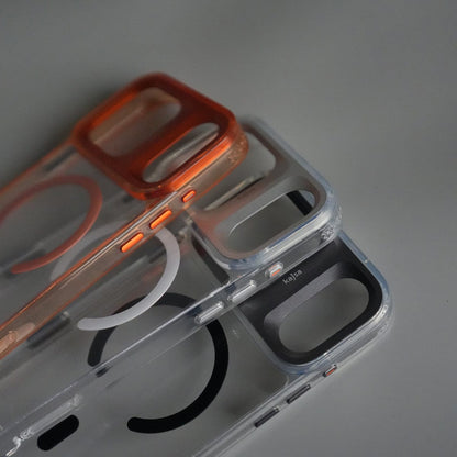 iPhone 17 Pro Clear MagSafe Case | Aluminum Metal Camera Frame | Shockproof Transparent Back Cover