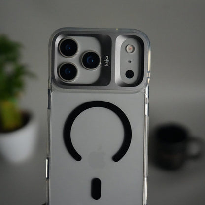 iPhone 17 Pro Clear MagSafe Case | Aluminum Metal Camera Frame | Shockproof Transparent Back Cover