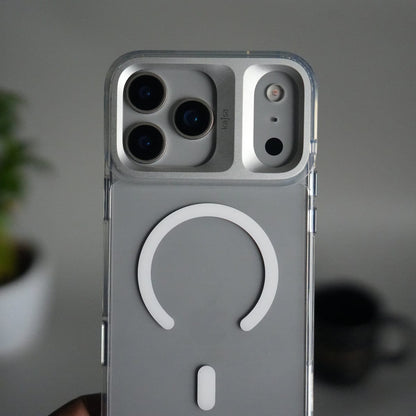 iPhone 17 Pro Max Clear MagSafe Case | Aluminum Metal Camera Frame | Shockproof Transparent Back Cover
