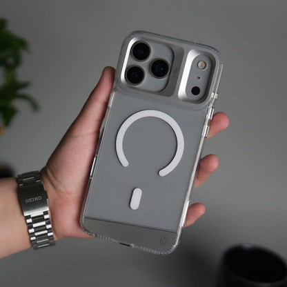 iPhone 17 Pro Clear MagSafe Case | Aluminum Metal Camera Frame | Shockproof Transparent Back Cover