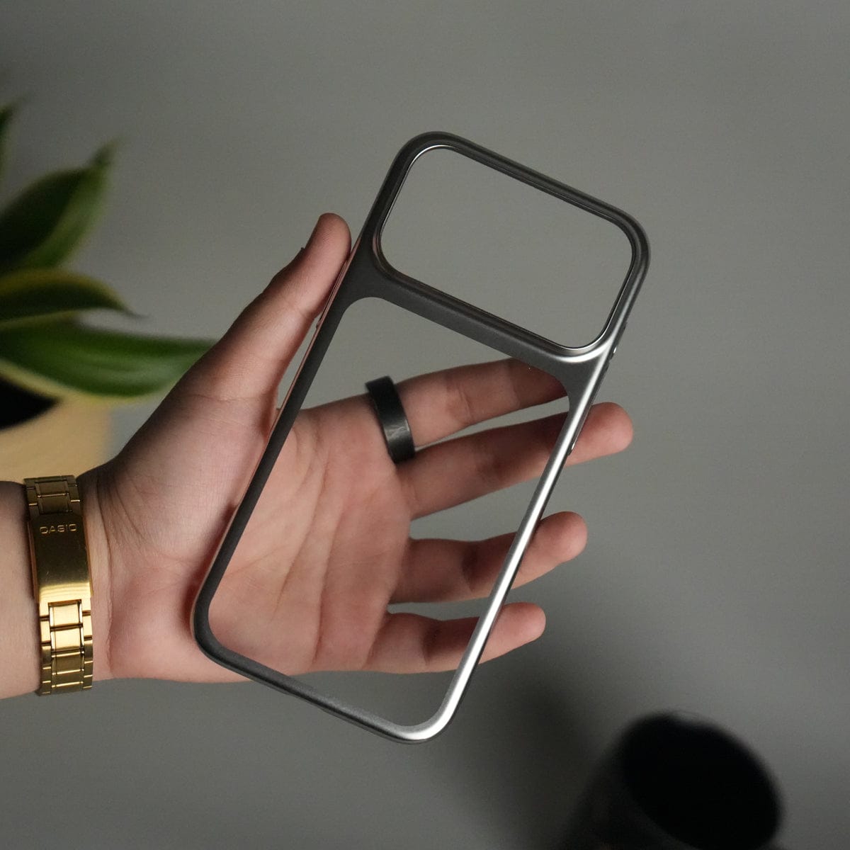 iPhone 17 Pro Clear Shell Case | Slim Back Cover with Electroplated Edges