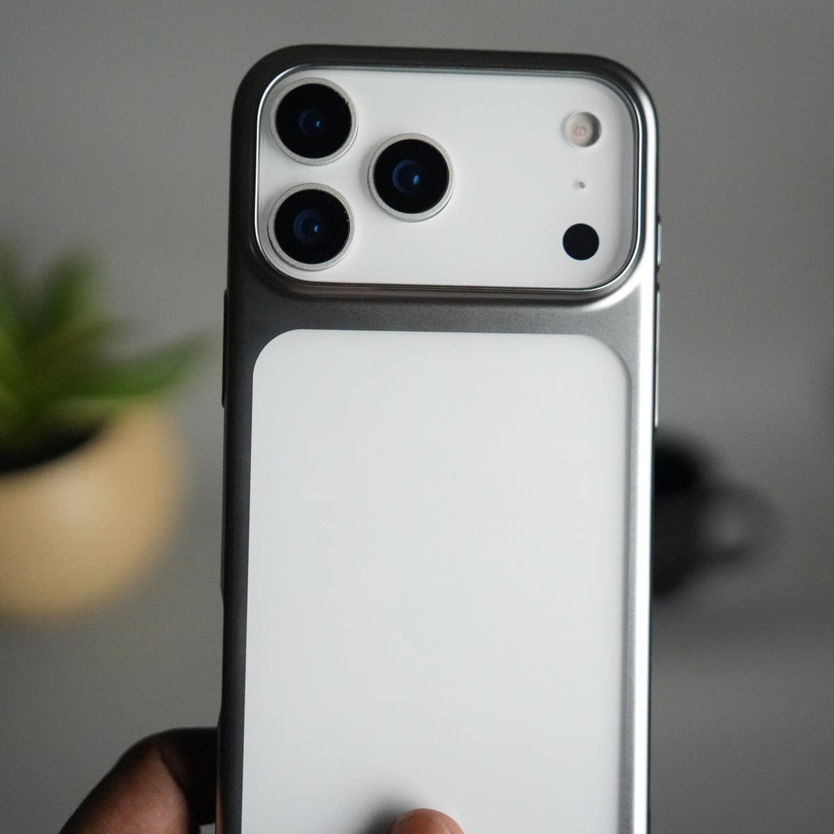iPhone 17 Pro Clear Shell Case | Slim Back Cover with Electroplated Edges