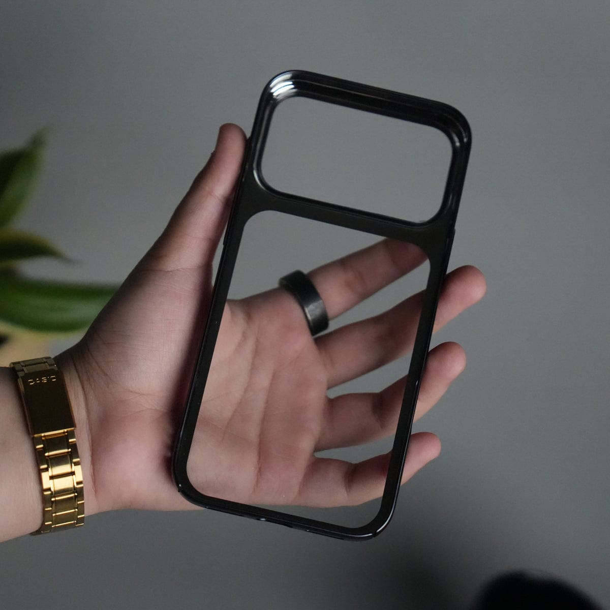 iPhone 17 Pro Clear Shell Case | Slim Back Cover with Electroplated Edges