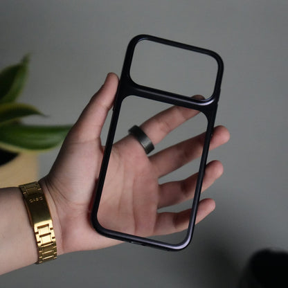 iPhone 17 Pro Clear Shell Case | Slim Back Cover with Electroplated Edges