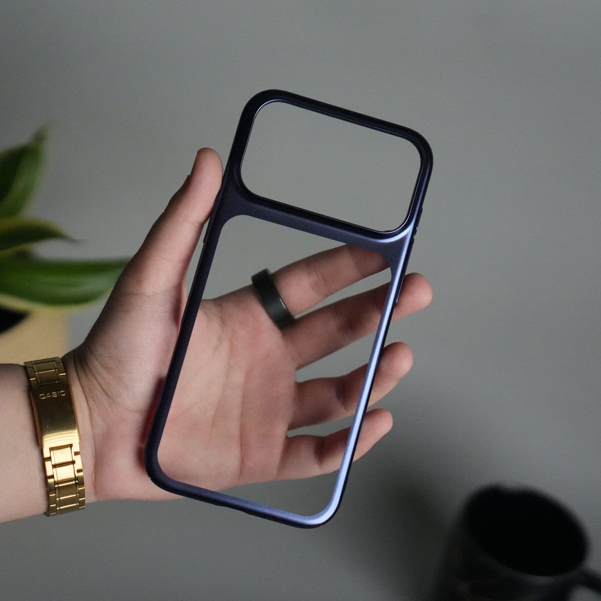iPhone 17 Pro Clear Shell Case | Slim Back Cover with Electroplated Edges