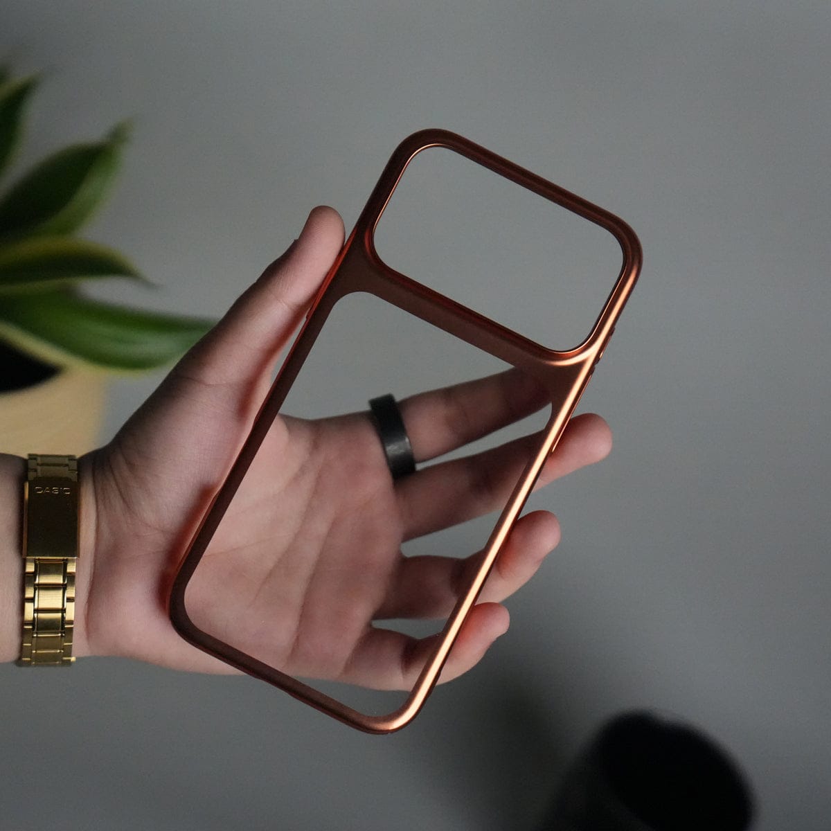 iPhone 17 Pro Clear Shell Case | Slim Back Cover with Electroplated Edges