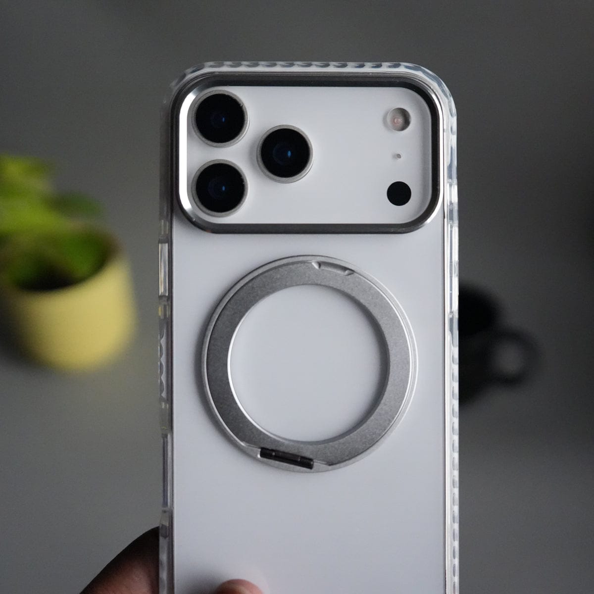 iPhone 17 Pro Max ClearShield Metal Ring Stand MagSafe Case Cover