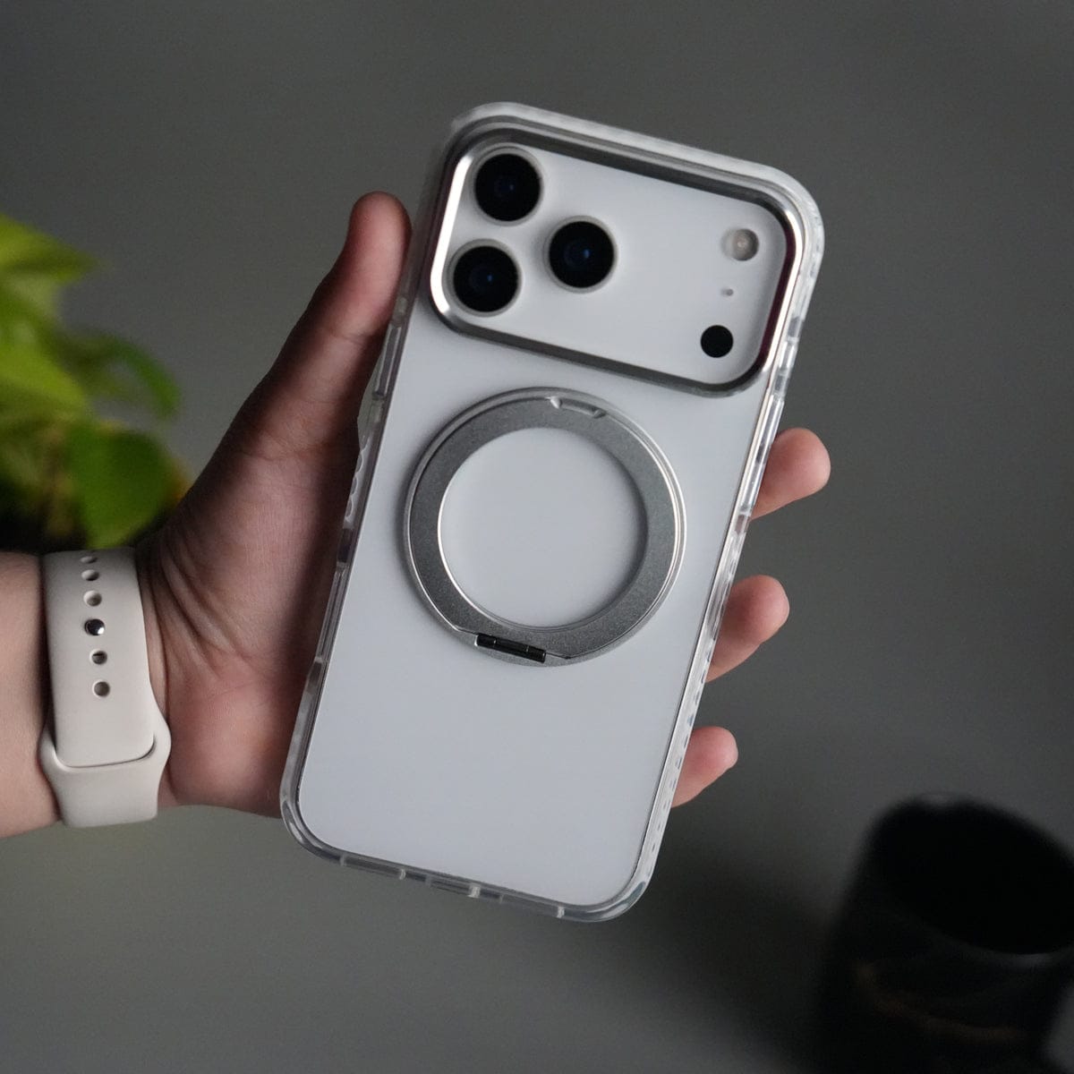 iPhone 17 Pro Max ClearShield Metal Ring Stand MagSafe Case Cover