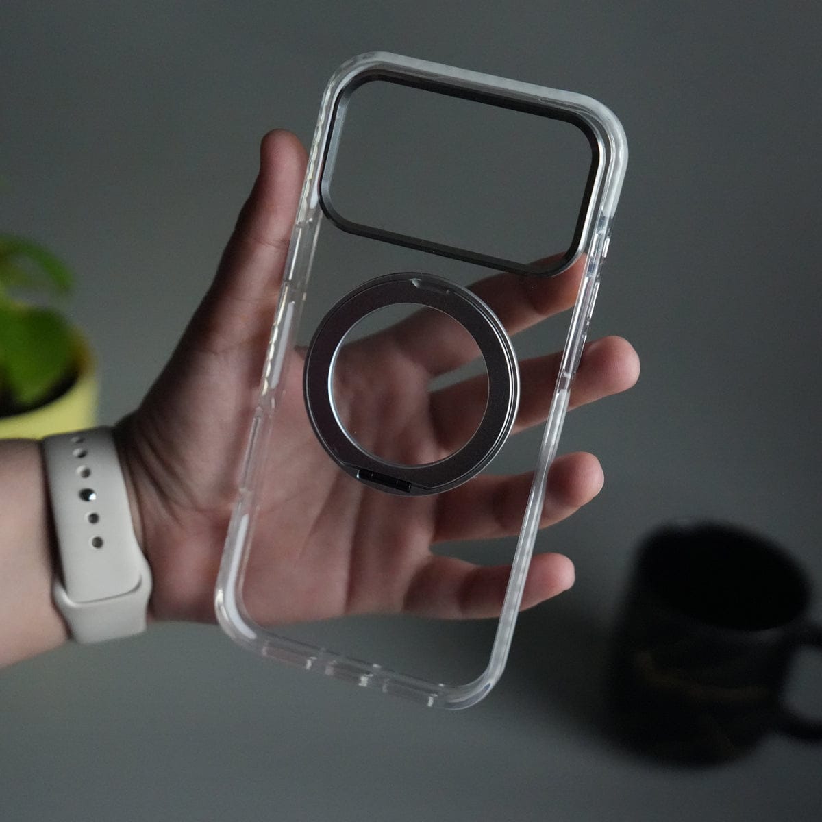 iPhone 17 Pro Max ClearShield Metal Ring Stand MagSafe Case Cover