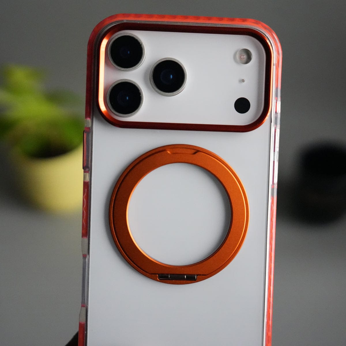 iPhone 17 Pro Max ClearShield Metal Ring Stand MagSafe Case Cover