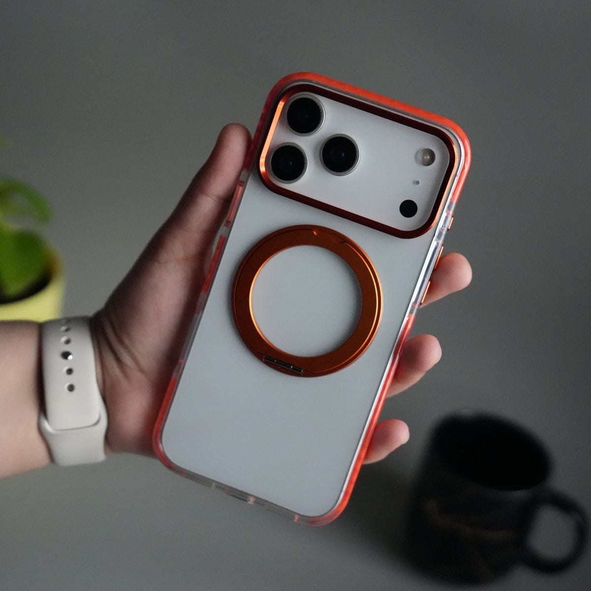 iPhone 17 Pro Max ClearShield Metal Ring Stand MagSafe Case Cover