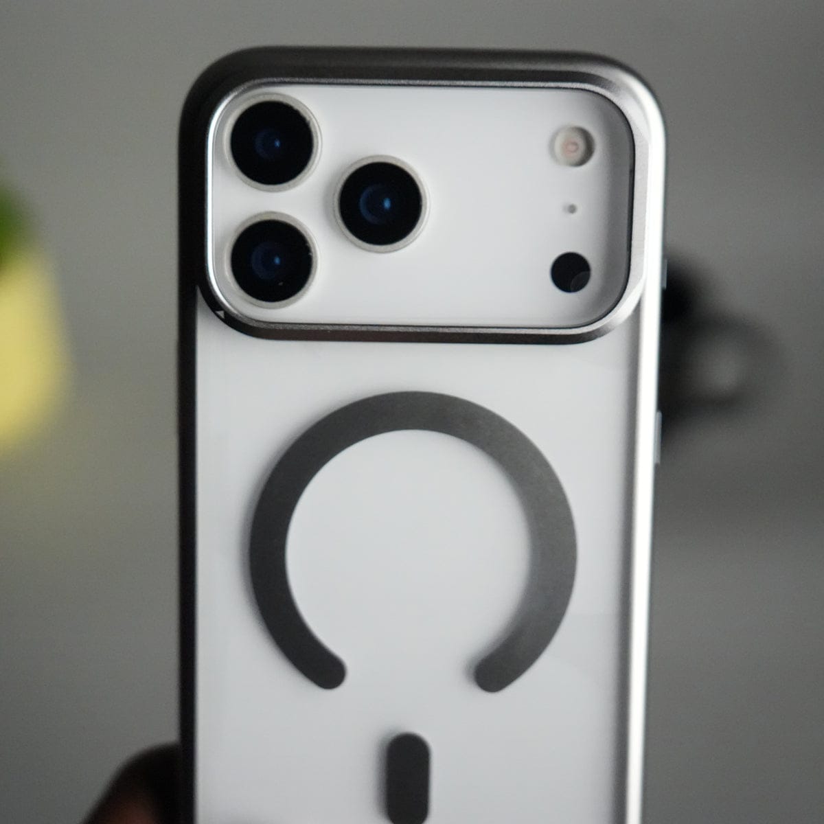 iPhone 17 Pro Crystal View MagSafe Case with Metal Camera Frame Kickstand Cover