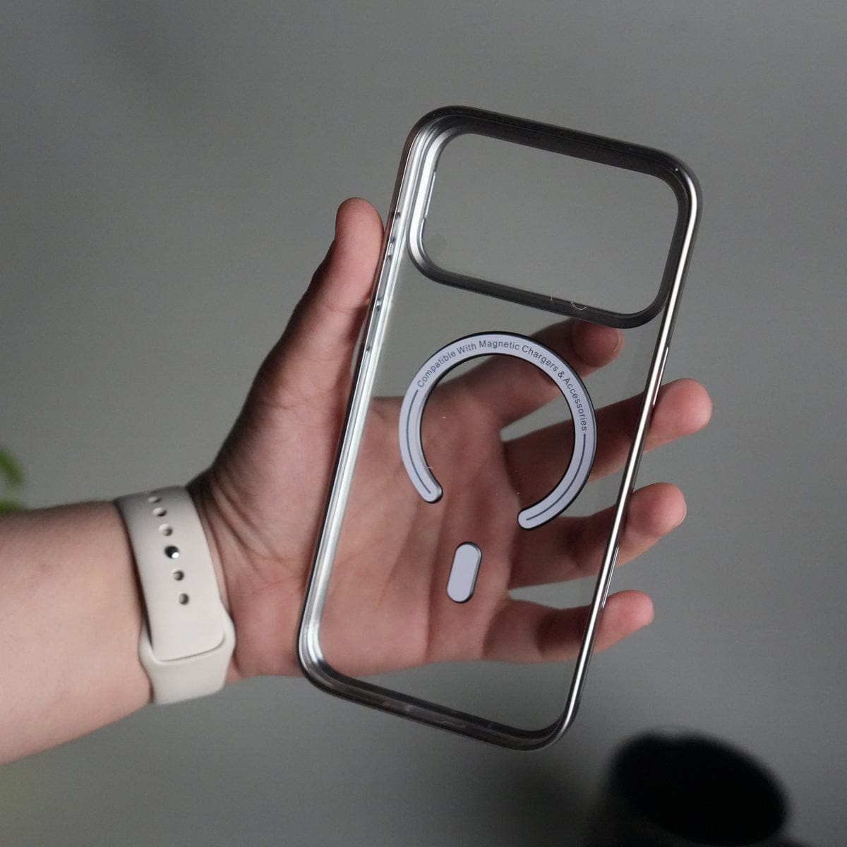 iPhone 17 Pro Crystal View MagSafe Case with Metal Camera Frame Kickstand Cover