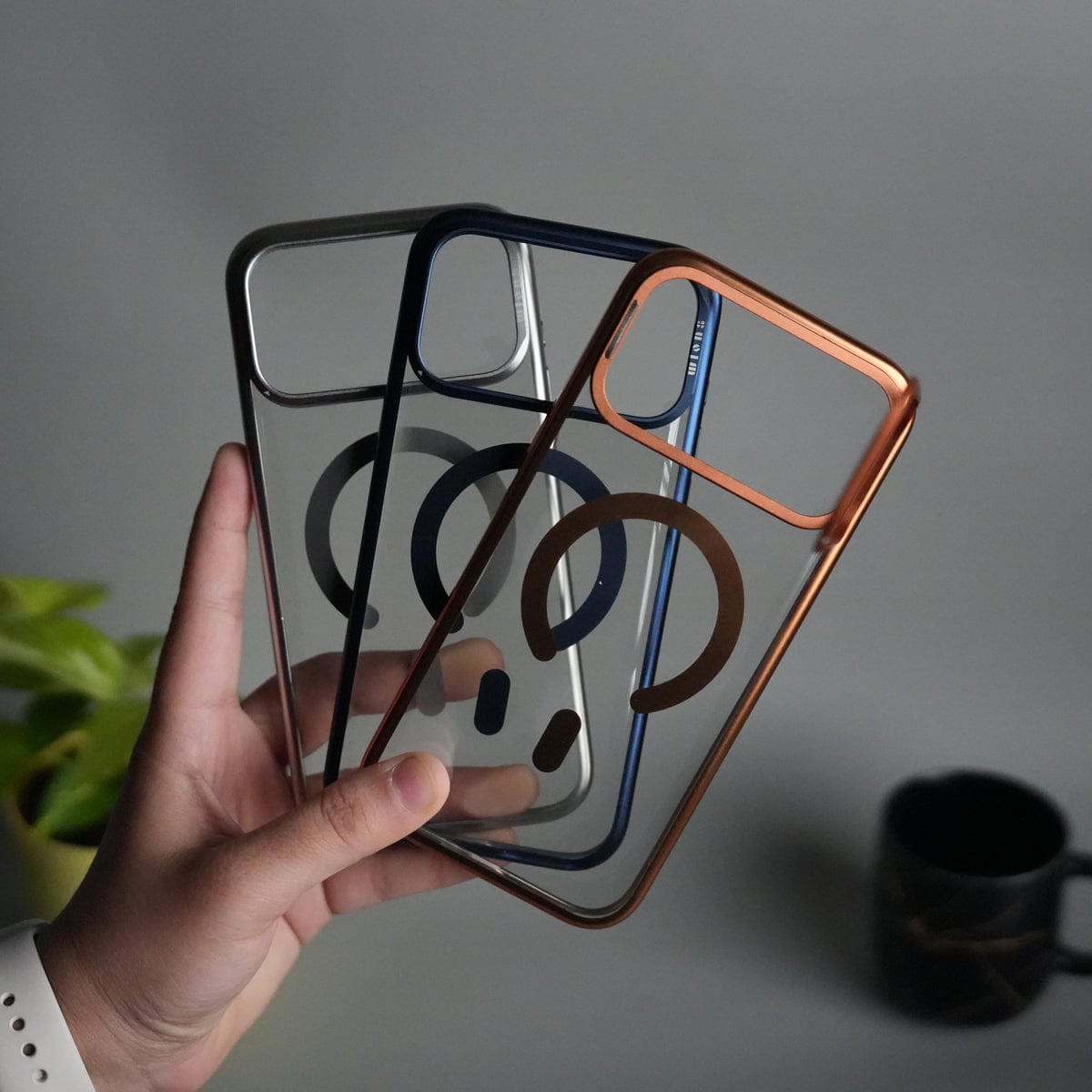 iPhone 17 Pro Crystal View MagSafe Case with Metal Camera Frame Kickstand Cover