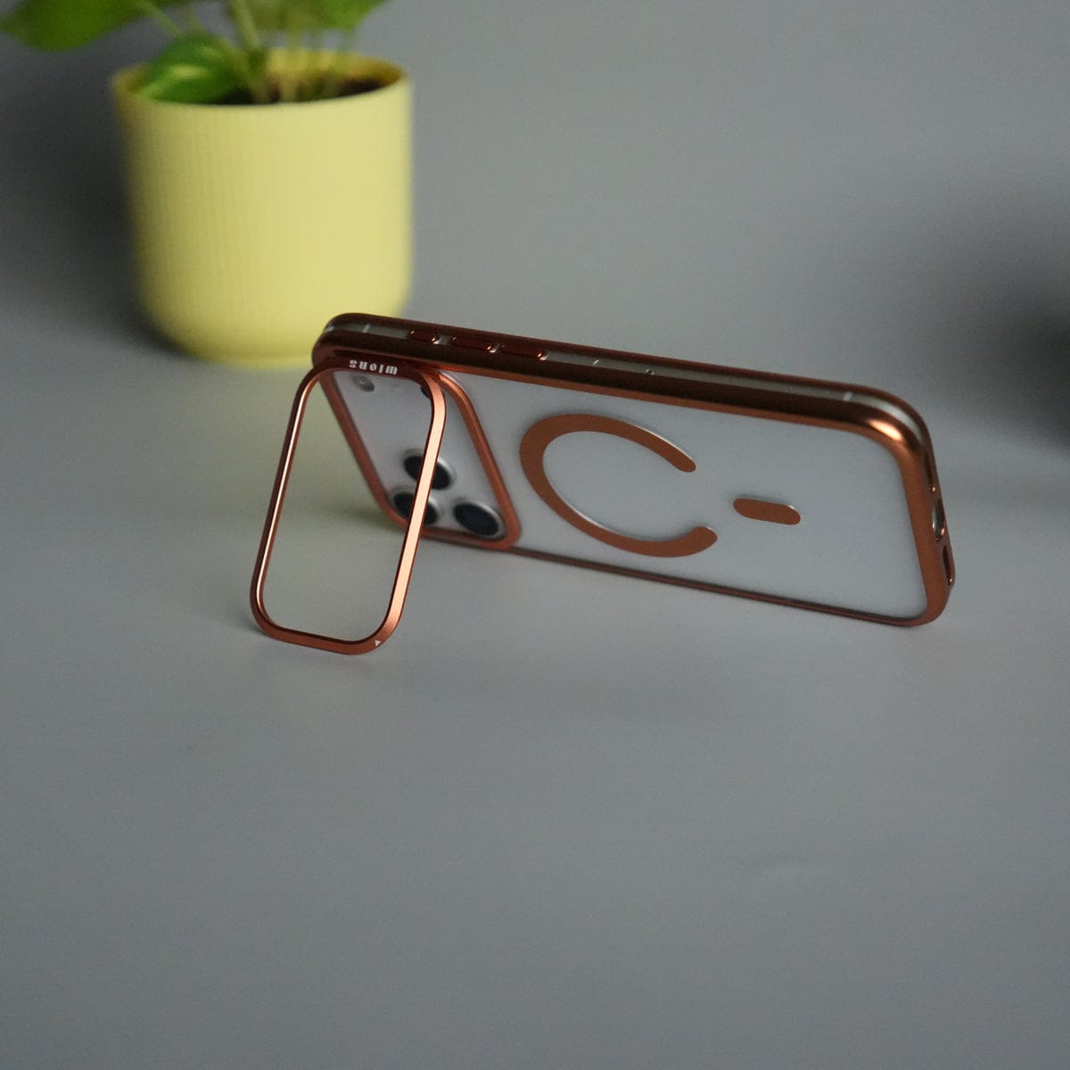 iPhone 17 Pro Crystal View MagSafe Case with Metal Camera Frame Kickstand Cover