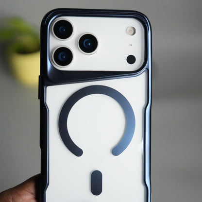 iPhone 17 Pro Max Electroplated Frame Transparent Magsafe Case
