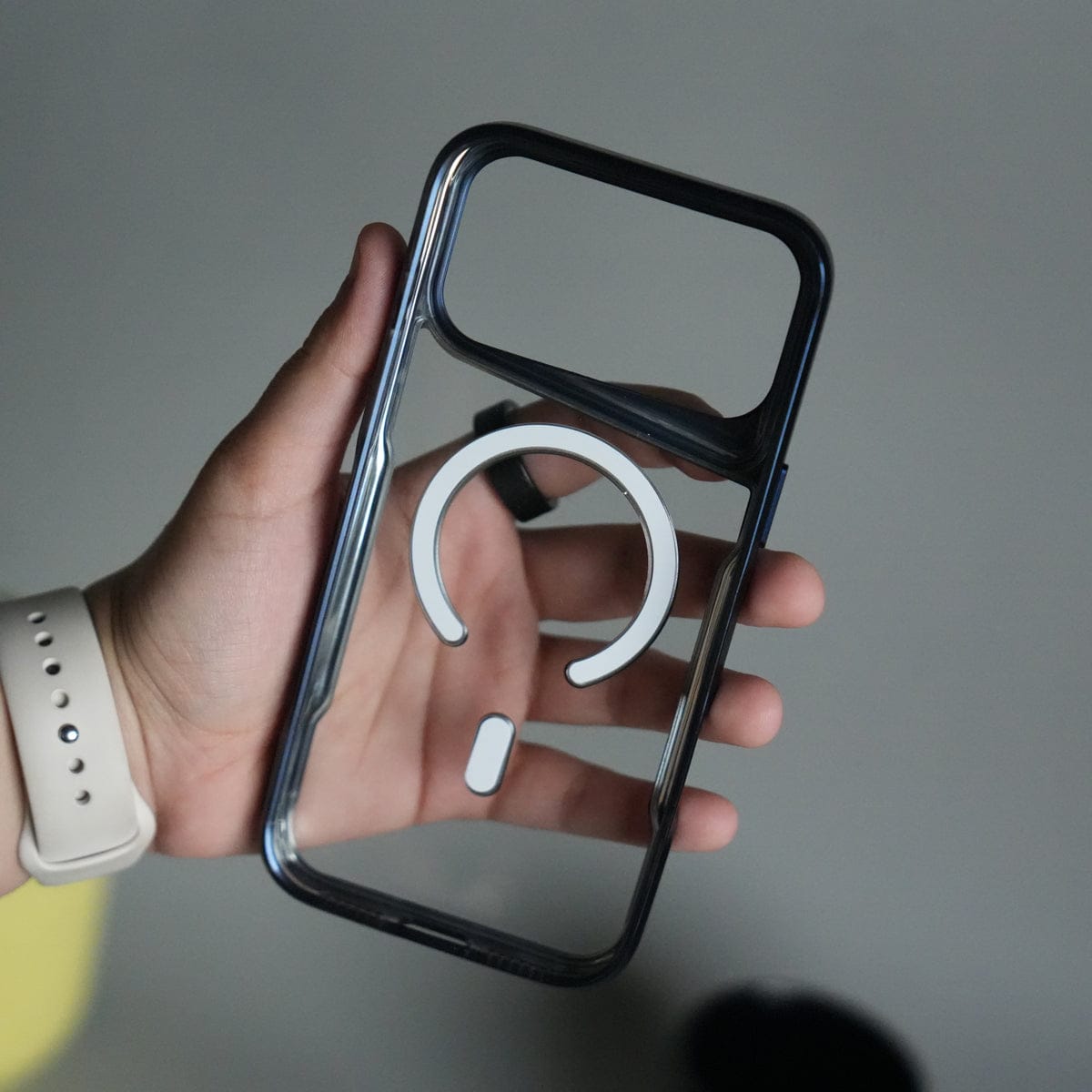 iPhone 17 Pro Max Electroplated Frame Transparent Magsafe Case