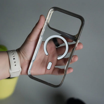 iPhone 17 Pro Electroplated Frame Transparent Magsafe Case