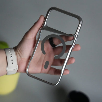 iPhone 17 Pro Electroplated Frame Transparent Magsafe Case