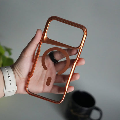 iPhone 17 Pro Max Electroplated Frame Transparent Magsafe Case