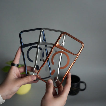 iPhone 17 Pro Max Electroplated Frame Transparent Magsafe Case