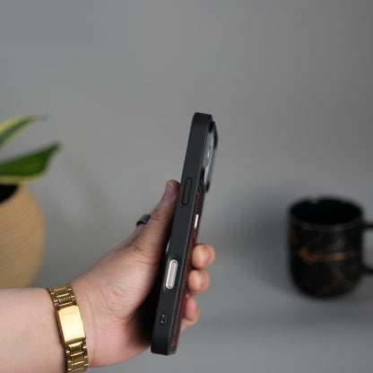 iPhone 17 Pro Max FR Stitched PU Leather Case Cover (Black)