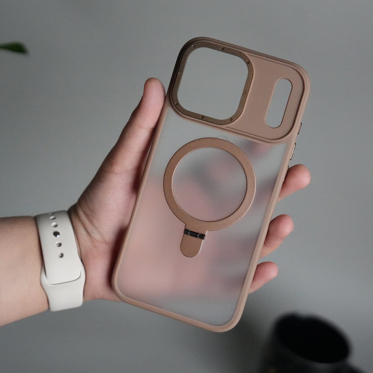 iPhone 17 Pro Frosted Case with Metal Camera Bump & Metal Kickstand | Shockproof Matte Hybrid Cover